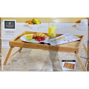 Gibson Home Camerano Bamboo Bed Tray Folding Breakfast Laptop Serving Tray New